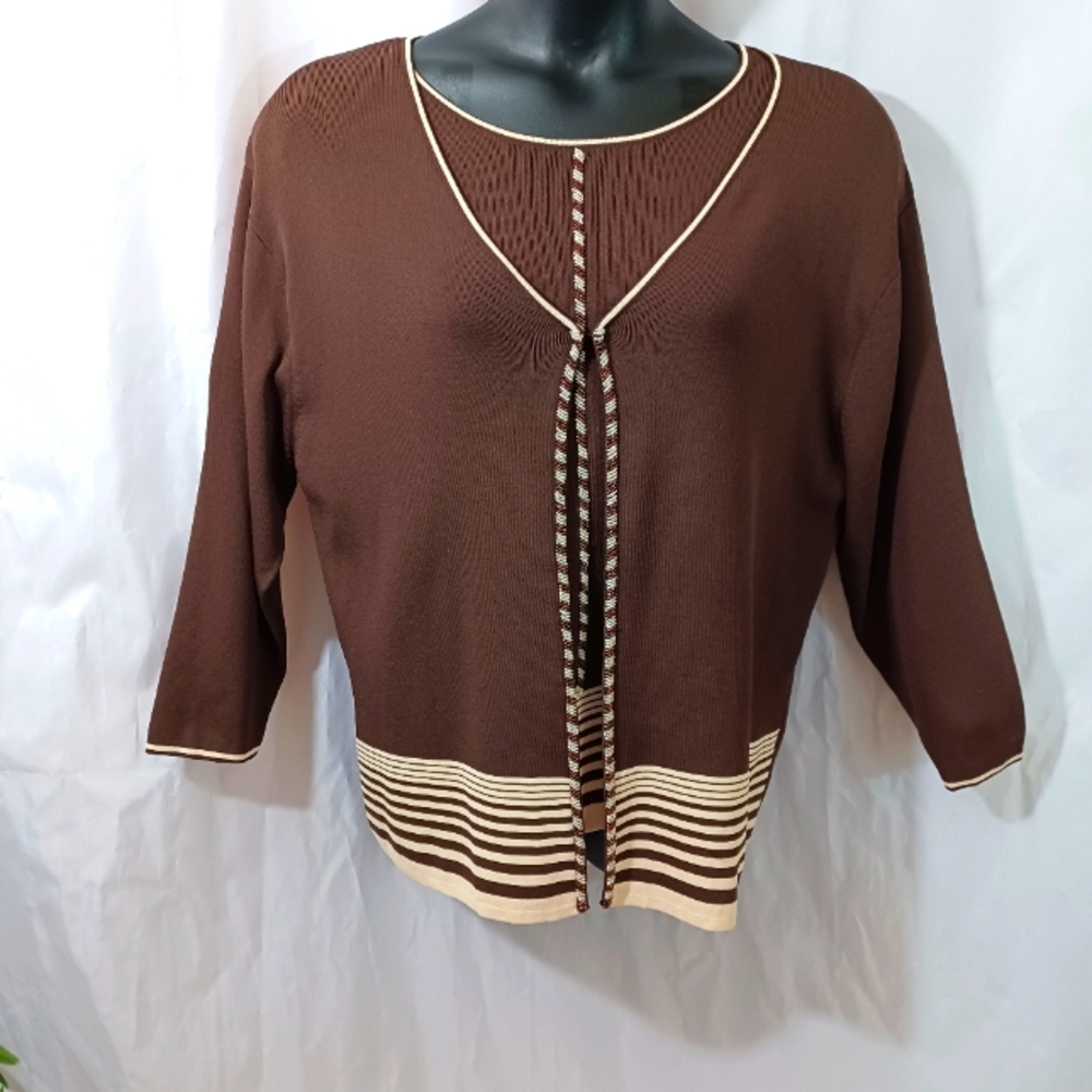Vintage Imago Two-piece Sweater, Brown/Beige Size: XL - Picture 2 of 16